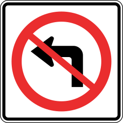 Interdiction de tourner à gauche.